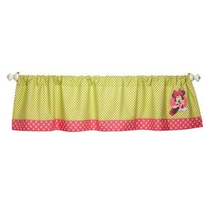Minnie Mouse Petal Perfect Window Valance Applique Green Pink by Disney Baby